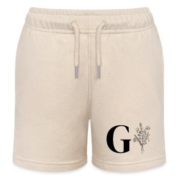 Minimalistische Blumen - Kinder Organic Joggingshorts Mini Bolter von Stanley/Stella - Natur - Vorne