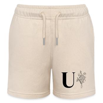 Minimalistische Blumen - Kinder Organic Joggingshorts Mini Bolter von Stanley/Stella - Natur - Vorne