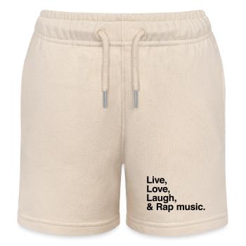 live love laugh and rap - pour fans de musique rap - Short de jogging enfant bio Stanley/Stella - écru doux - Devant