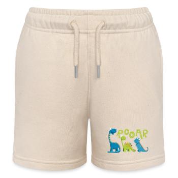 ROOAR Dino Species Motif I Drôle pour enfants - Short de jogging enfant bio Stanley/Stella - écru doux - Devant