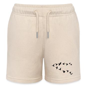 Vogelschwarm flock of birds - Kinder Organic Joggingshorts Mini Bolter von Stanley/Stella - Natur - Vorne