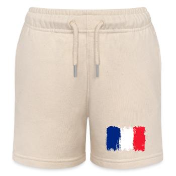 Drapeau Bleu Blanc Rouge Brush - Short de jogging enfant bio Stanley/Stella - écru doux - Devant