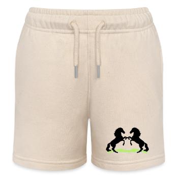 Pferde - Kinder Organic Joggingshorts Mini Bolter von Stanley/Stella - Natur - Vorne