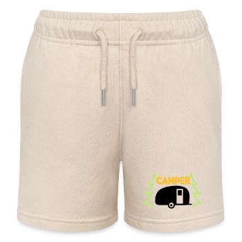 Camper - Urlaubsreif - Kinder Organic Joggingshorts Mini Bolter von Stanley/Stella - Natur - Vorne