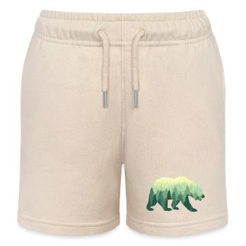 Bär Bear Natur Outdooor - Kinder Organic Joggingshorts Mini Bolter von Stanley/Stella - Natur - Vorne