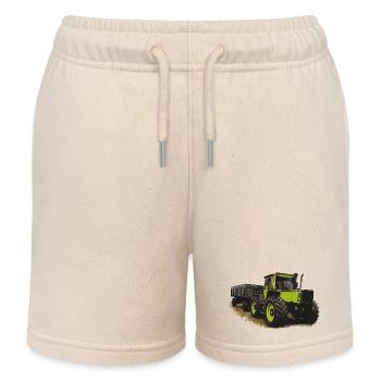 MB trac 1600 turbo with trailer - Kids Organic Sweat Shorts by Stanley/Stella - soft Ecru - Front