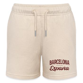 Barcelona Spanien Script Logo - Kinder Organic Joggingshorts Mini Bolter von Stanley/Stella - Natur - Vorne
