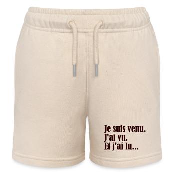 Je suis venu j'ai vu et j'ai lu - Short de jogging enfant bio Stanley/Stella - écru doux - Devant
