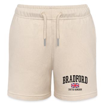 Chemise drapeau Bradford – Motif urbain britannique - Short de jogging enfant bio Stanley/Stella - écru doux - Devant