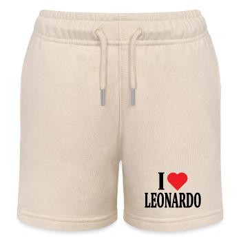 T-Shirt Name I love Leonardo T-Shirt Geschenkidee - Kinder Organic Joggingshorts Mini Bolter von Stanley/Stella - Natur - Vorne