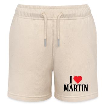 T-Shirt I love Martin T-Shirt Geschenkidee - Kinder Organic Joggingshorts Mini Bolter von Stanley/Stella - Natur - Vorne