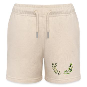 Olive branches Marseille handmade - Kids Organic Sweat Shorts by Stanley/Stella - soft Ecru - Front