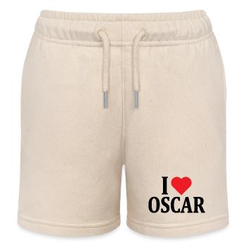 T-Shirt I love Oscar T-Shirt Geschenkidee - Kinder Organic Joggingshorts Mini Bolter von Stanley/Stella - Natur - Vorne