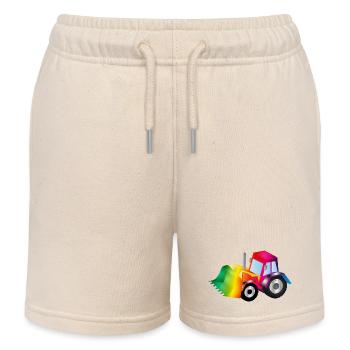 Excavatrice arc-en-ciel pleine de couleurs - Short de jogging enfant bio Stanley/Stella - écru doux - Devant