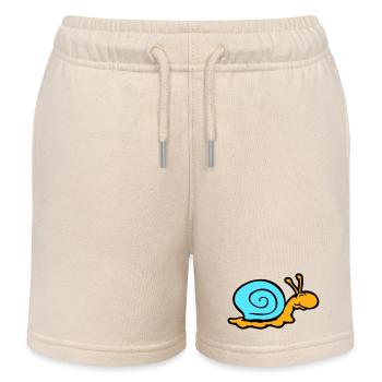 snail shell snail slug smiles sweetly - Kids Organic Sweat Shorts by Stanley/Stella - soft Ecru - Front