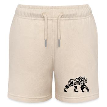 Gorilla Tribal - Kids Organic Sweat Shorts by Stanley/Stella - soft Ecru - Front