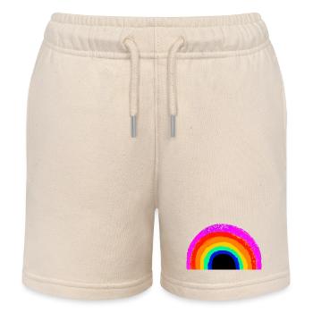 Lebendiger Regenbogenbogen - Kinder Organic Joggingshorts Mini Bolter von Stanley/Stella - Natur - Vorne