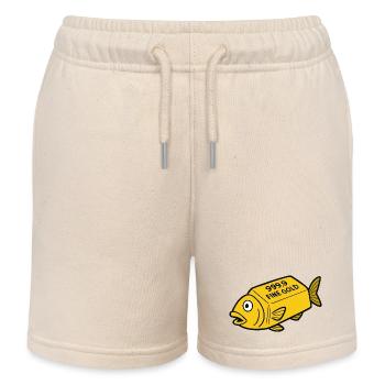 Bande dessinée Poisson rouge Barre d’or Poisson d’or fin - Short de jogging enfant bio Stanley/Stella - écru doux - Devant