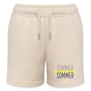 Sommer Gelb Schwarz - Kinder Organic Joggingshorts Mini Bolter von Stanley/Stella - Natur - Vorne