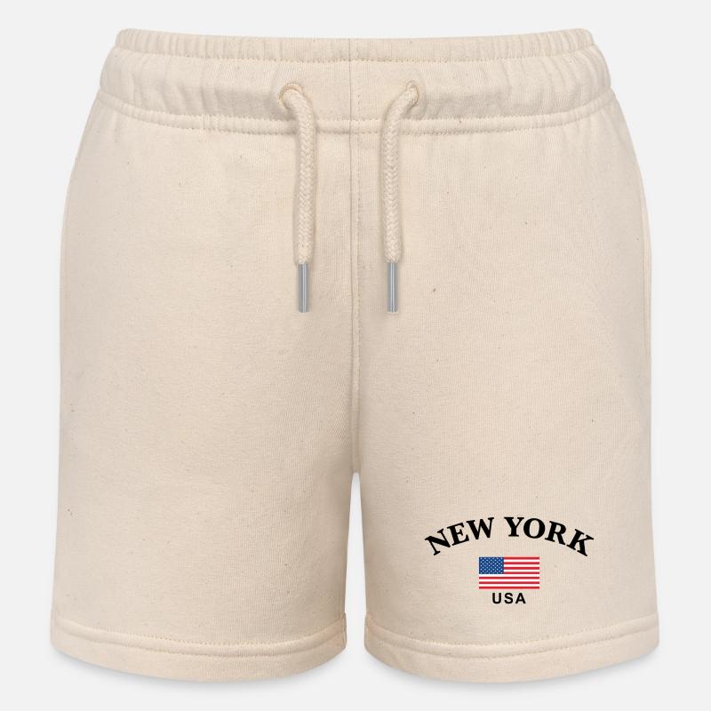 New York, États-Unis - Short de jogging enfant bio Stanley/Stella - écru doux