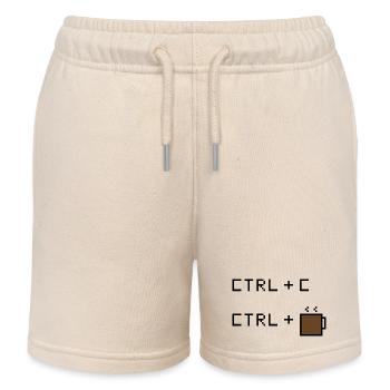 CTRL+C Kaffee Edition - Retro Büro Humor - Kinder Organic Joggingshorts Mini Bolter von Stanley/Stella - Natur - Vorne