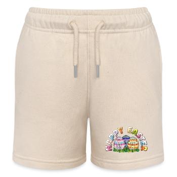 Joyeuses Pâques Constructeur de Briques Briques Œufs de Pâques - Short de jogging enfant bio Stanley/Stella - écru doux - Devant