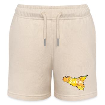 Sizilien Zitrus Motiv - Kinder Organic Joggingshorts Mini Bolter von Stanley/Stella - Natur - Vorne