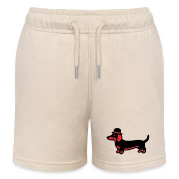 Cooler Dackel Hut Gentleman - Kinder Organic Joggingshorts Mini Bolter von Stanley/Stella - Natur - Vorne
