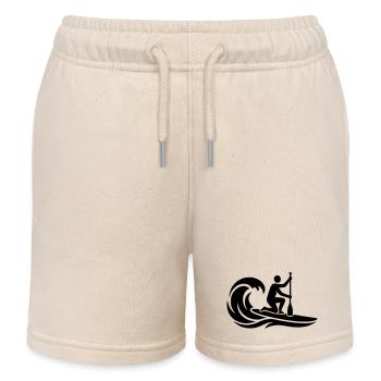 Surf de vagues debout debout en pagayant - Short de jogging enfant bio Stanley/Stella - écru doux - Devant