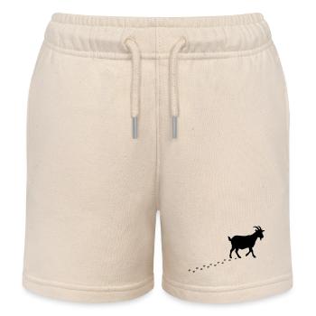 Ziege Fussspuren Hufe - Kinder Organic Joggingshorts Mini Bolter von Stanley/Stella - Natur - Vorne