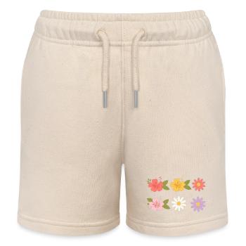 Explosion florale tropicale de l’hibiscus - Short de jogging enfant bio Stanley/Stella - écru doux - Devant
