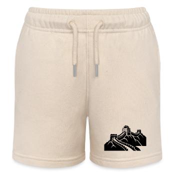Great Wall of China - Kids Organic Sweat Shorts by Stanley/Stella - soft Ecru - Front
