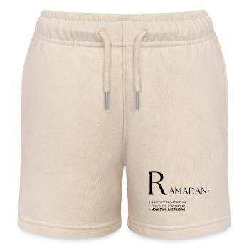 Design des Ramadan-Wörterbuch-Textstils - Kinder Organic Joggingshorts Mini Bolter von Stanley/Stella - Natur - Vorne