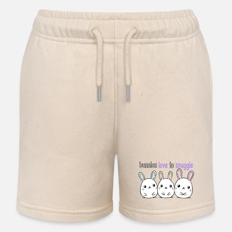 3 lapins blancs - lapin pastel - Short de jogging enfant bio Stanley/Stella - écru doux