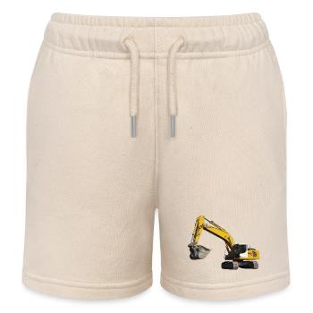 Excavator - Kids Organic Sweat Shorts by Stanley/Stella - soft Ecru - Front