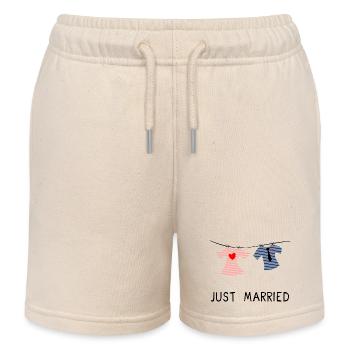 JUST MARRIED. MARRIED. LONG LIVE THE MARYS - Kids Organic Sweat Shorts by Stanley/Stella - soft Ecru - Front