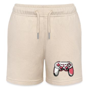 Controller Rosa Rot Illustration - Kinder Organic Joggingshorts Mini Bolter von Stanley/Stella - Natur - Vorne