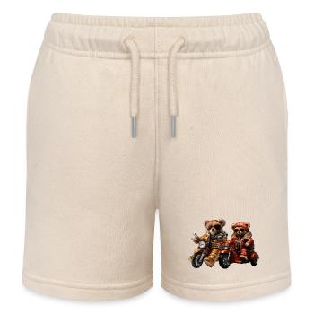 Motorradfahren zu zweit ist ein Vergnügen - Kinder Organic Joggingshorts Mini Bolter von Stanley/Stella - Natur - Vorne
