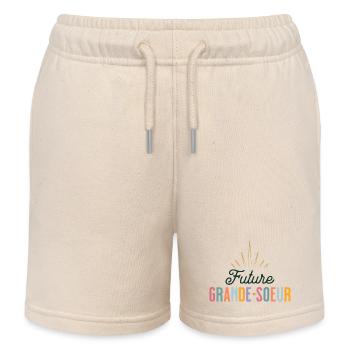 Future big sister 2025 I'm going to be a big sister - Kids Organic Sweat Shorts by Stanley/Stella - soft Ecru - Front