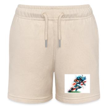 American-Football-Spieler - Kinder Organic Joggingshorts Mini Bolter von Stanley/Stella - Natur - Vorne
