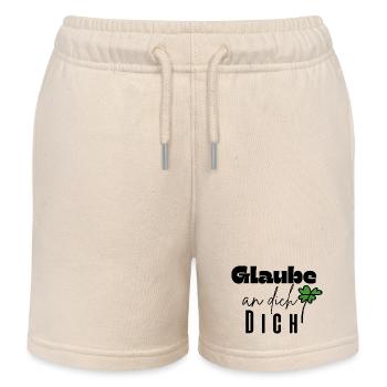 Glaube an dich - Kinder Organic Joggingshorts Mini Bolter von Stanley/Stella - Natur - Vorne