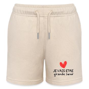 Ich werde eine große Schwester sein - Kinder Organic Joggingshorts Mini Bolter von Stanley/Stella - Natur - Vorne