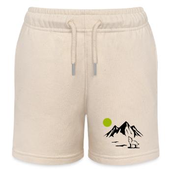 Wolf Full Moon - Kids Organic Sweat Shorts by Stanley/Stella - soft Ecru - Front