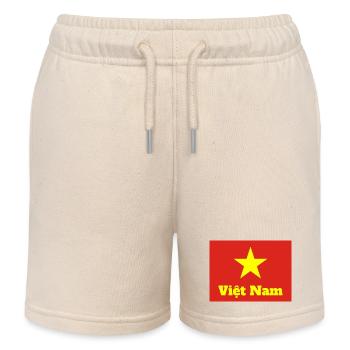 Vietnamese Flag - Kids Organic Sweat Shorts by Stanley/Stella - soft Ecru - Front