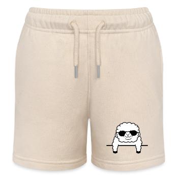Schaf Hinter Zaun Mauer Sonnenbrille Schäfchen - Kinder Organic Joggingshorts Mini Bolter von Stanley/Stella - Natur - Vorne