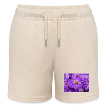 Aster de la Nouvelle-Angleterre aussi poilu Michaelmas-daisy - Short de jogging enfant bio Stanley/Stella - écru doux - Devant