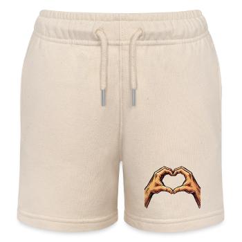 hand herz - Kinder Organic Joggingshorts Mini Bolter von Stanley/Stella - Natur - Vorne