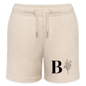 Minimalistische Blumen - Kinder Organic Joggingshorts Mini Bolter von Stanley/Stella - Natur - Vorne