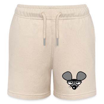 Mouse looks angry angry frustrated angry aggressive - Kids Organic Sweat Shorts by Stanley/Stella - soft Ecru - Front