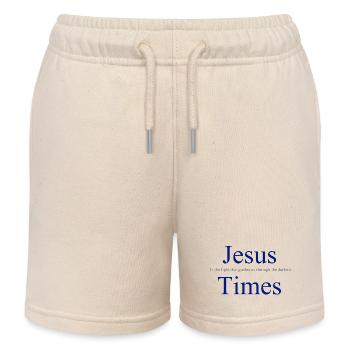 Jesus, das Licht, das uns in der Finsternis leitet - Kinder Organic Joggingshorts Mini Bolter von Stanley/Stella - Natur - Vorne